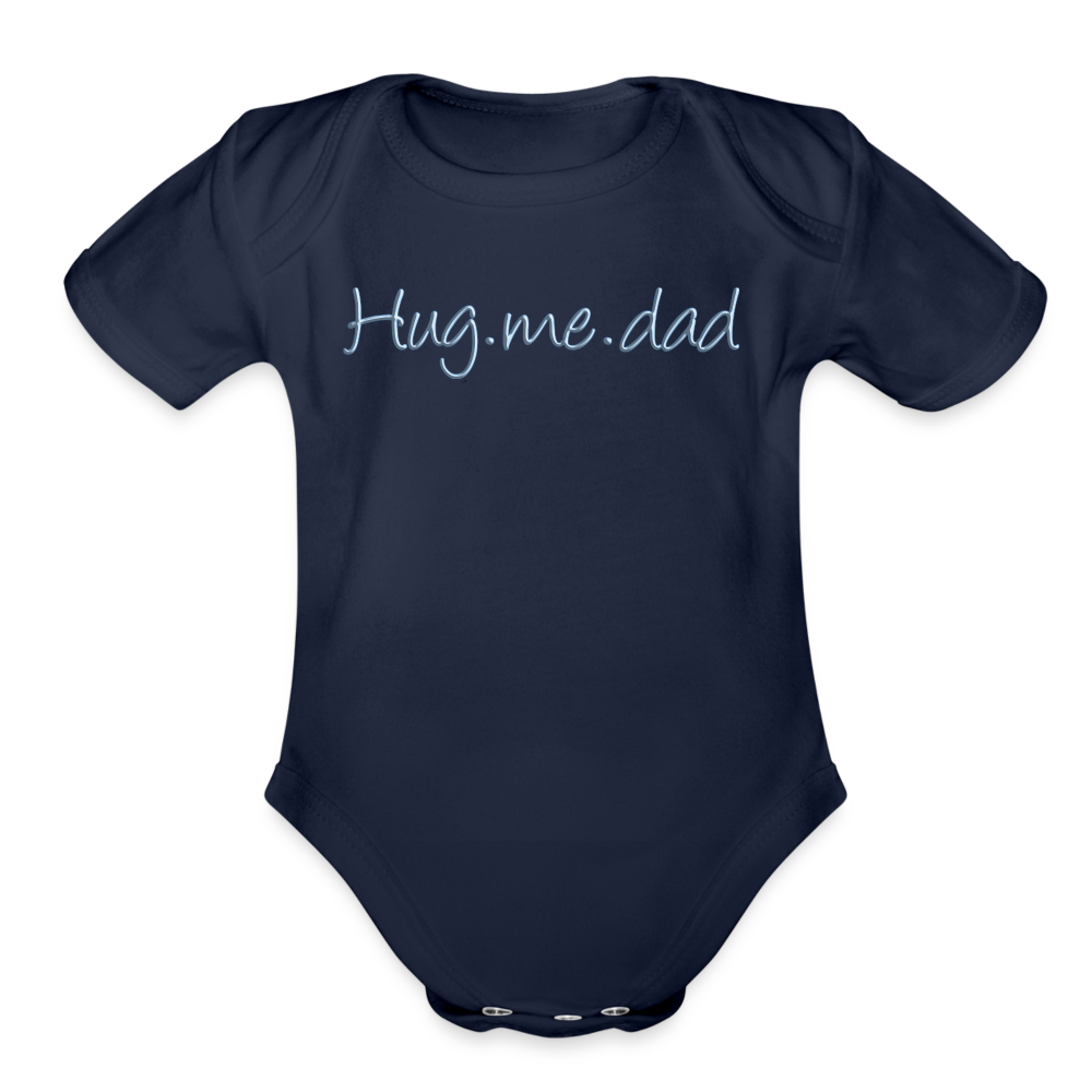 Organic Short Sleeve Baby Bodysuit - dark navy