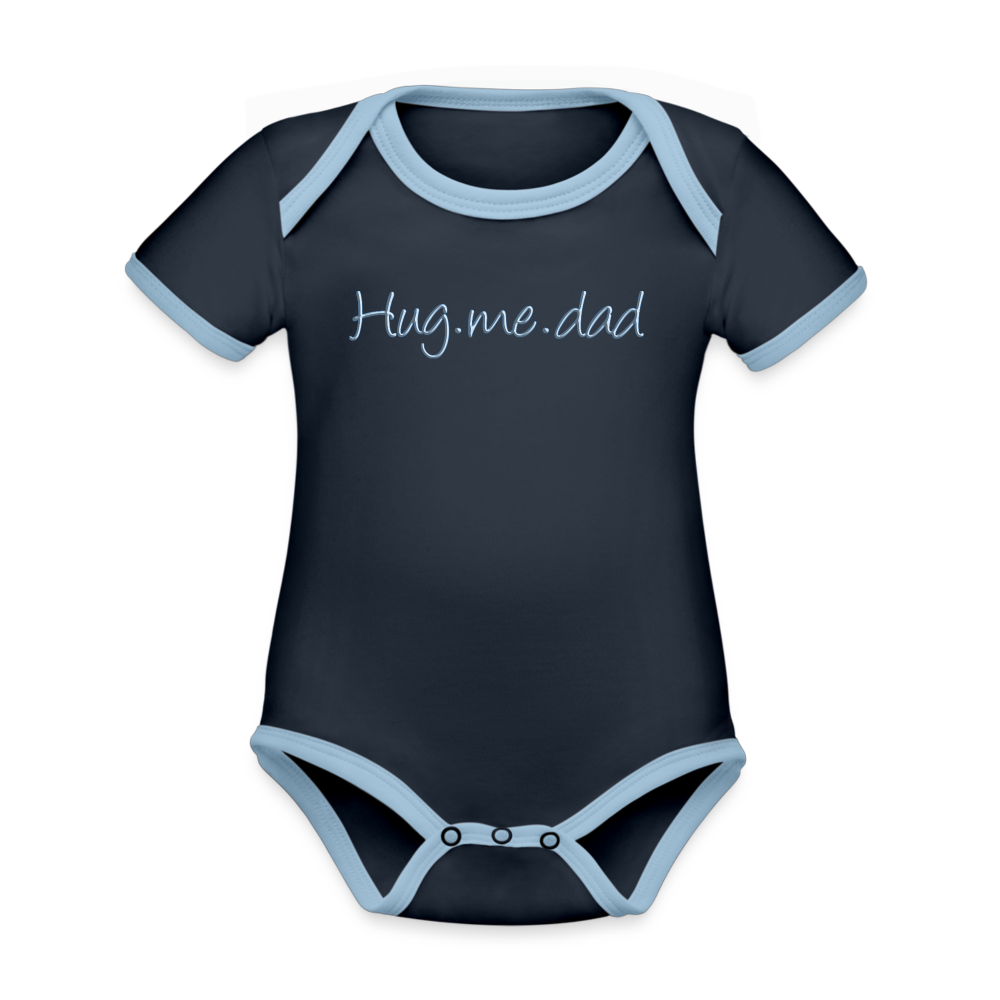 Organic Contrast Short Sleeve Baby Bodysuit - navy/sky